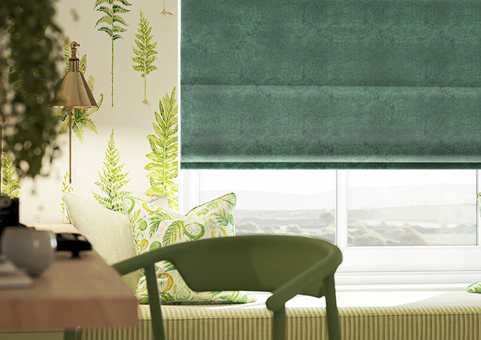 Florence Faux Suede, Fern Green - Twist&Fit Roman Blind - Image 5
